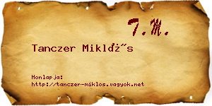 Tanczer Miklós névjegykártya